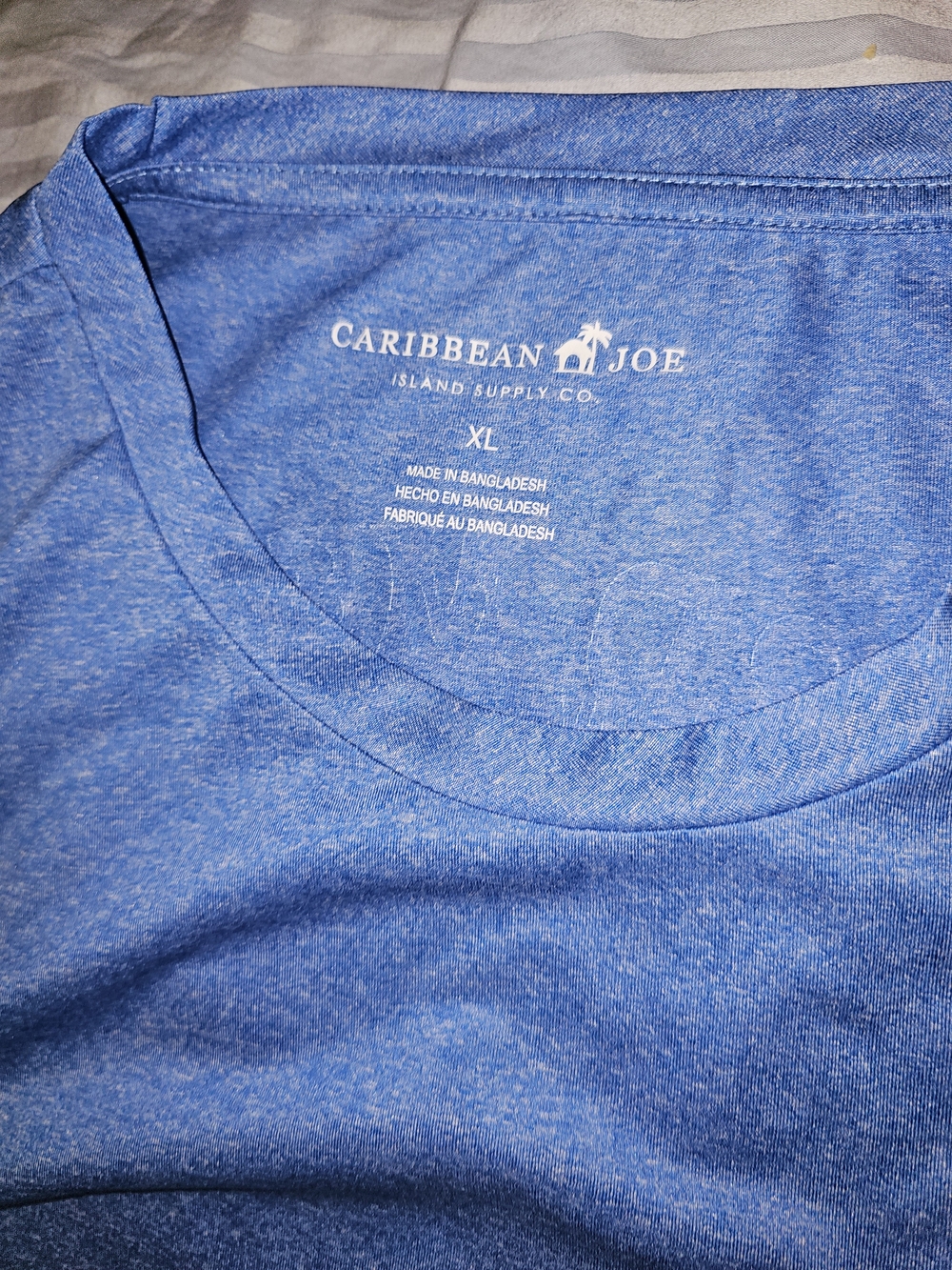 Caribbean Joe Men’s Blue Crew Neck T-Shirt
